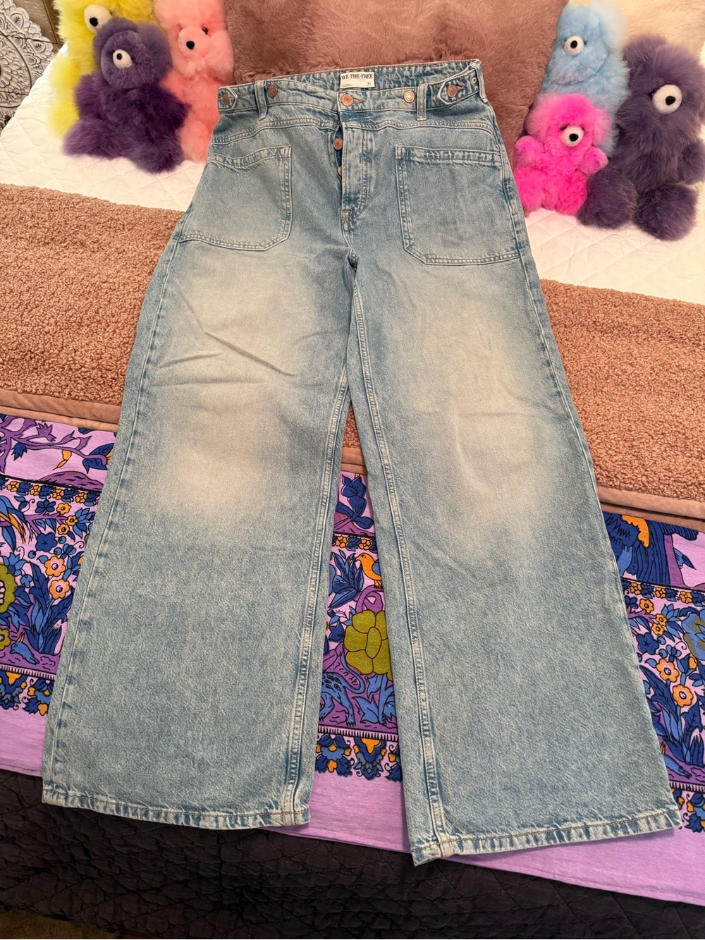 Light Wash Wide Leg Relaxed Fit Women’s Jeans (Free People - We the Free) SZ 31